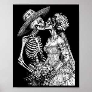 Affiche Skeleton Mariage Mariée Et Jour De La Pièce Morte 
