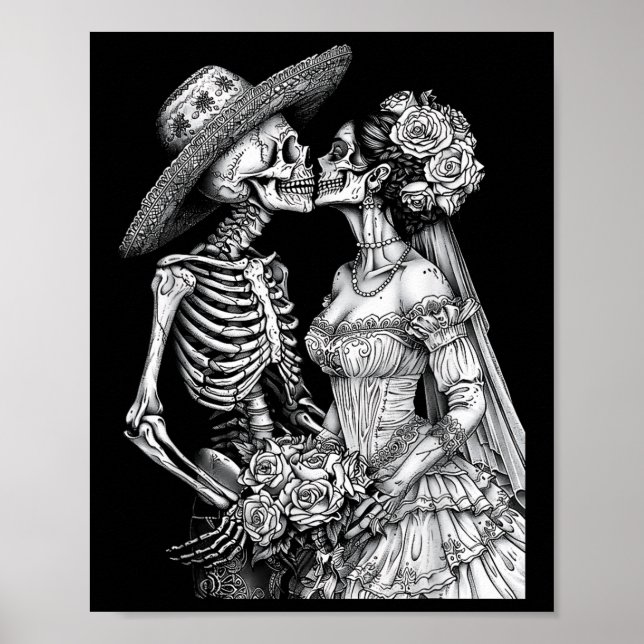 Affiche Skeleton Mariage Mariée Et Jour De La Pièce Morte  (Devant)