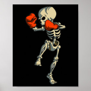Affiche Skeleton Muay Thai Halloween Kickboxing Mma Combat