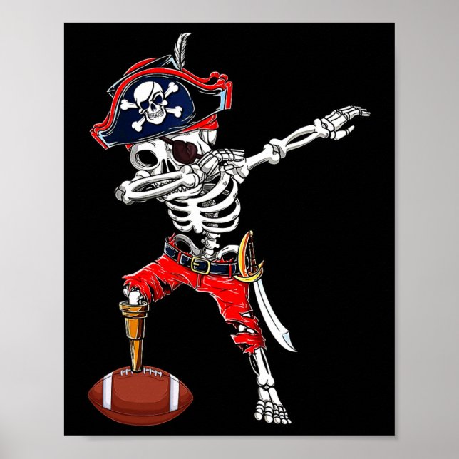 Affiche Skeleton Pirate &amp ; coût d'Halloween du ballon  (Devant)