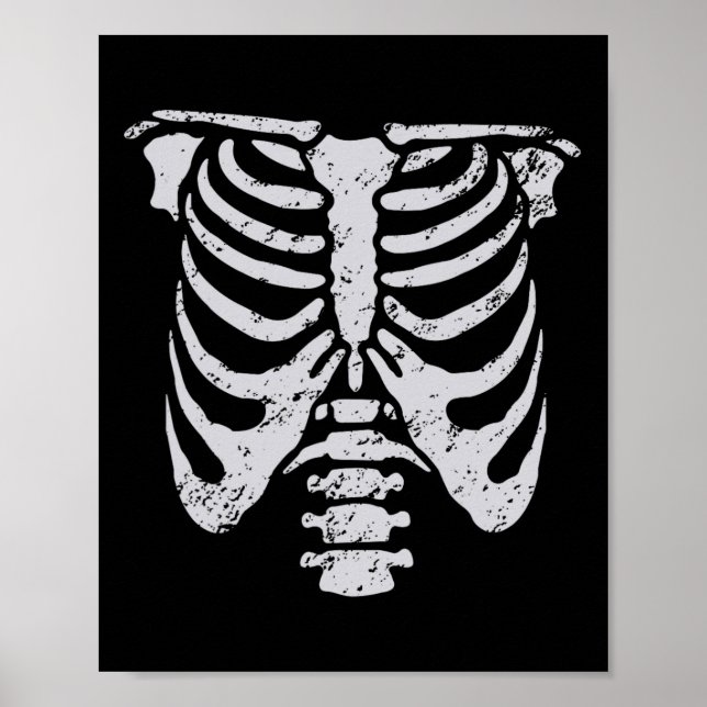 Affiche Skeleton Rib Cage Fleur Easy Halloween Costume (Devant)