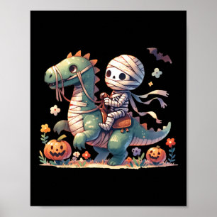 Affiche Skeleton Riding Dragon Halloween Thème Citrouille 
