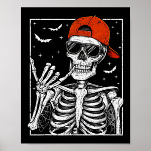 Affiche Skeleton Rock Halloween Costume Cool Rock Mus