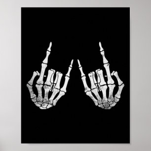 Affiche Skeleton Rock Mains Lazy Costume Halloween Cool Bo