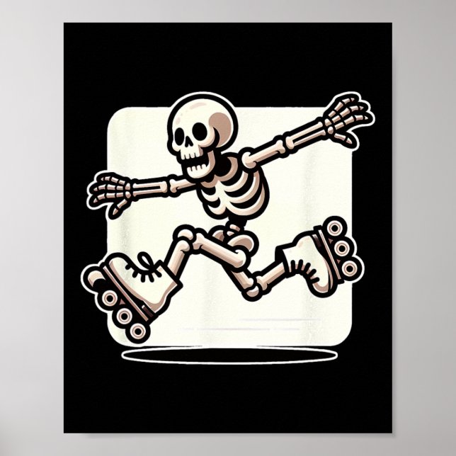 Affiche Skeleton Roller Halloween Skater (Devant)