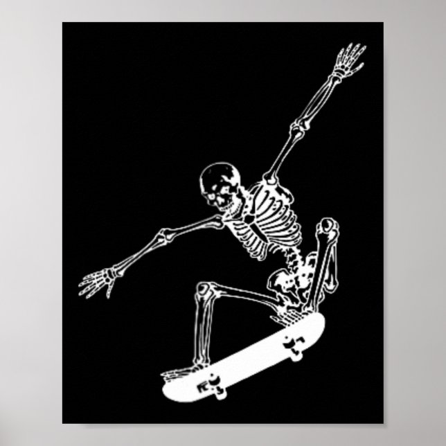 Affiche Skeleton Skateboard Skateboard Halloween Skateboar (Devant)
