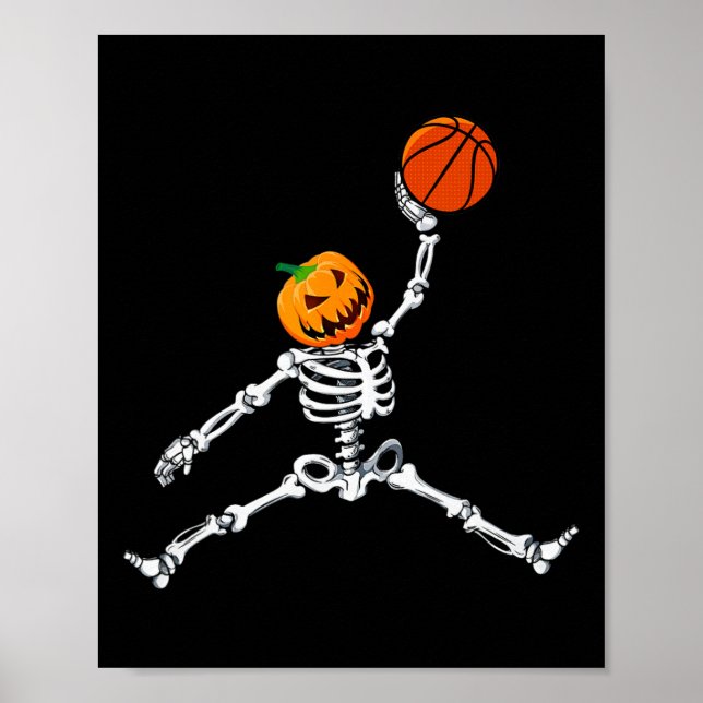 Affiche Skeleton Sketset Halloween Citrouille Slam Dunk (Devant)