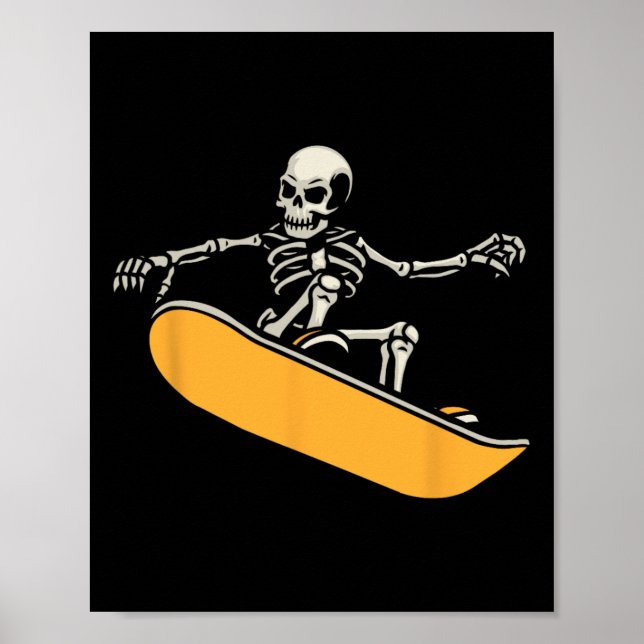 Affiche Skeleton Snowboard Extreme Winter Sports Snowboa (Devant)
