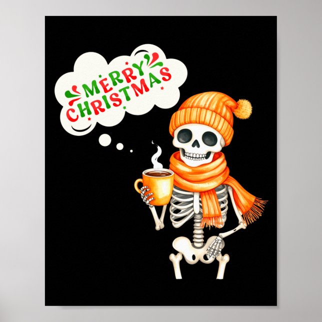 Affiche Skeleton Speak Merry Christmas Waer F And Hold Cof (Devant)