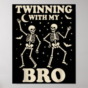 Affiche Skeleton Twin Boys Girls Best Friend, Halloween Sk