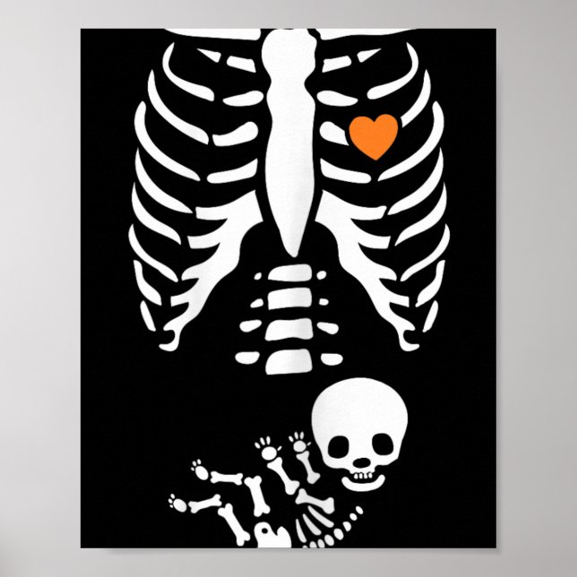 Affiche Skeleton Xray Halloween Costume Pregnant Women Mom (Devant)