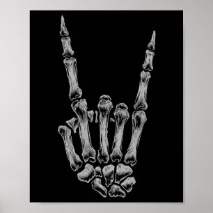 Affiche Skeleton Zombie Jouer Poker Cartes de jeu Hallowee