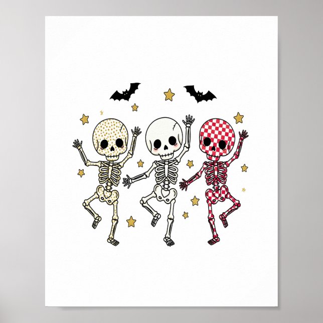 Affiche Skeletons de danse d'Halloween (Devant)