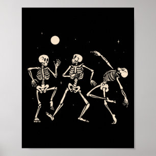 Affiche Skeletons de danse éffrayante Costume d'Halloween 