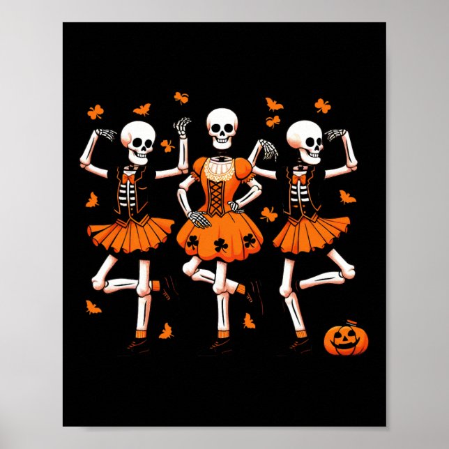 Affiche Skeletons de danse irlandaise Danse Éffrayante Hal (Devant)