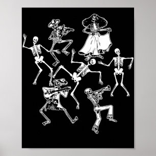 Affiche Skeletons De Danse Jour De La Mort