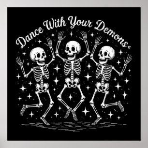 Affiche Skeletons d'Halloween