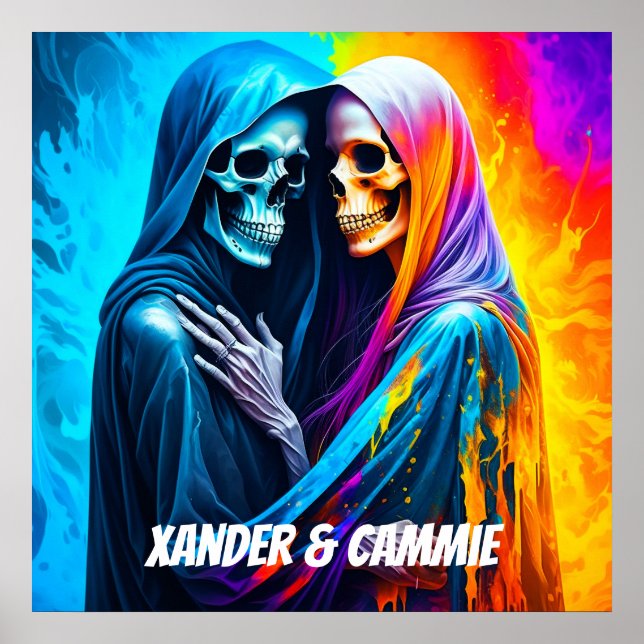 Affiche Skeletons enveloppés dans un arc-en-ciel personnal (Devant)