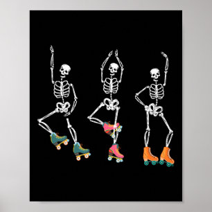 Affiche Skeletons Roller Skate Roller Rolle Skater Rolle
