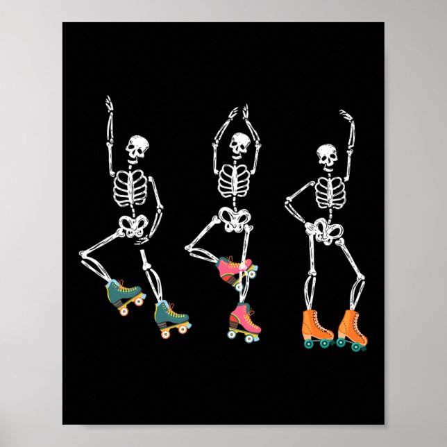 Affiche Skeletons Roller Skate Roller Rolle Skater Rolle (Devant)