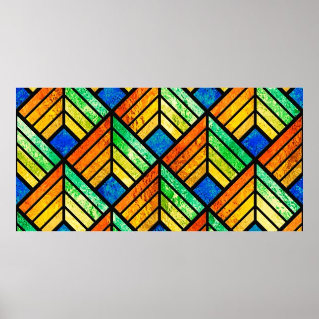 Affiche Sketch of a stained glass window. Seamless pattern (Devant)