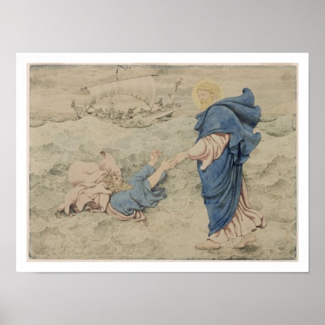 Affiche Sketch of Christ Walking on Water (w/c on paper) (Devant)
