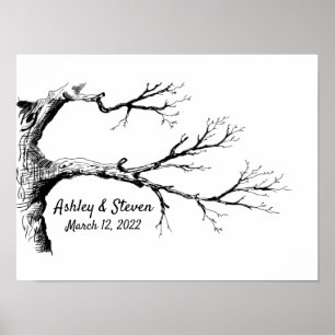 Affiche Sketch Thumbprint Tree Guest Book