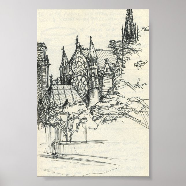 Affiche Sketchy À Paris : Notre Dame (Devant)