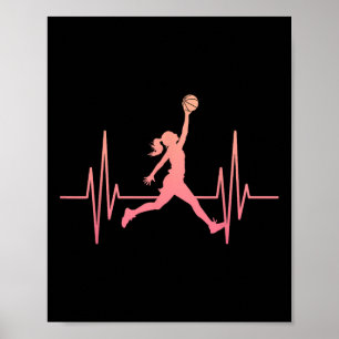 Affiche Sketll Girl Dunk Heartbeat Sketll Player Hoop Girl