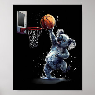 Affiche Sketll Koala Slam Dunk Sketll Amoureux Art Animal 