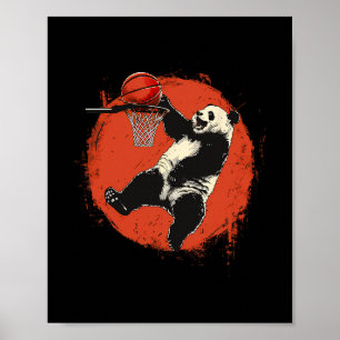 Affiche Sketll Panda Bear Slam Dunk Œuvre d'art Sketll Jou