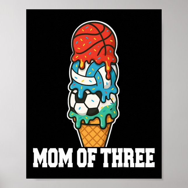 Affiche Sketll Soccer Volleyll Mom Ice Cream Summer Game D (Devant)
