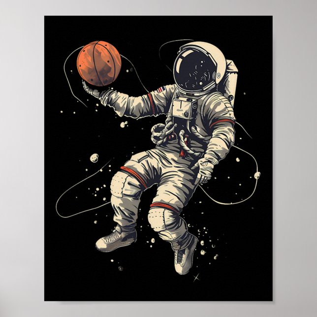 Affiche Sketwork Astronaut Lay Up Sketball Player (Devant)