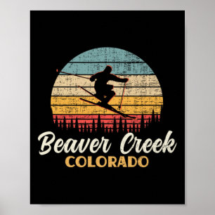 Affiche Ski à Beaver Creek Colorado Montagne Vintage Ski