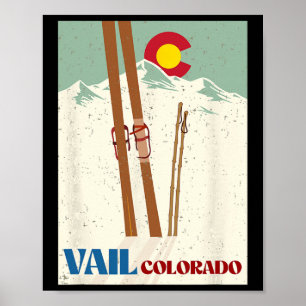 Affiche Ski à Vail Colorado Montagnes Rocheuses Vacances d