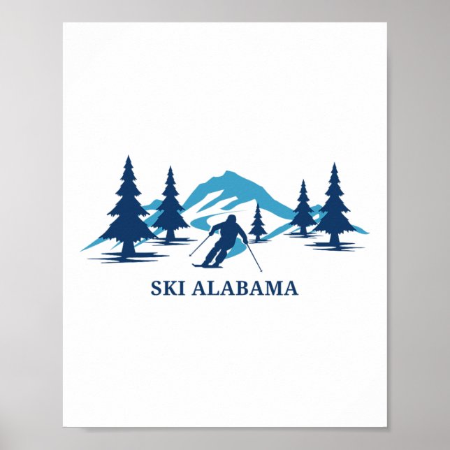 Affiche Ski Alama Station de ski Ski Ski Ski (Devant)