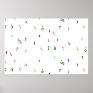 Affiche Ski alpin d'hiver Ski Ski Ski Motif