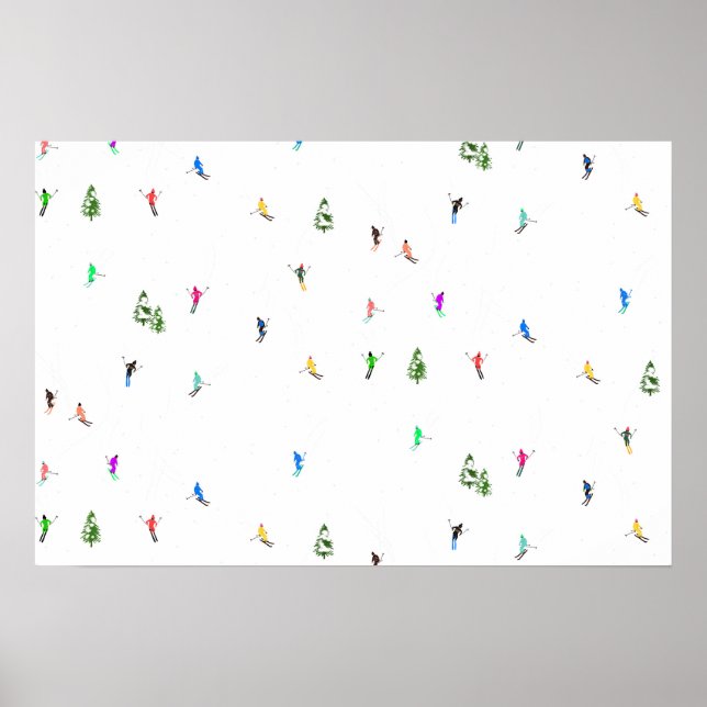 Affiche Ski alpin d'hiver Ski Ski Ski Motif (Devant)