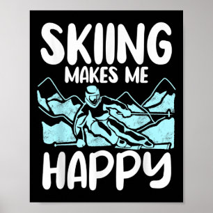 Affiche Ski alpin Piste ski alpin Ski ski de descente