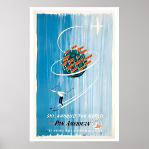Affiche Ski Around the World Scandinavie Dolomites