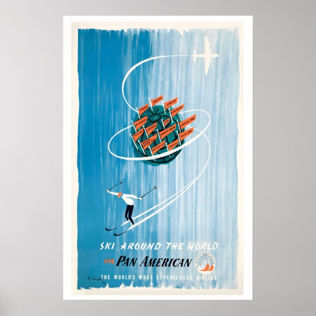Affiche Ski Around the World Scandinavie Dolomites (Devant)