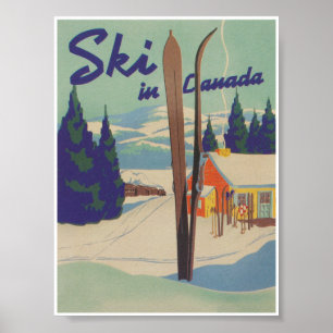 Affiche Ski au Canada Ski Vintage