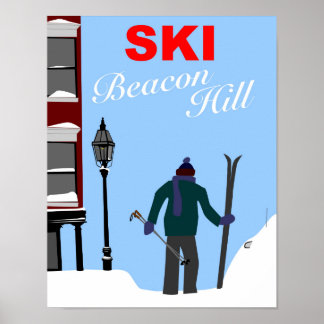 Affiche Ski Beacon Hill Boston