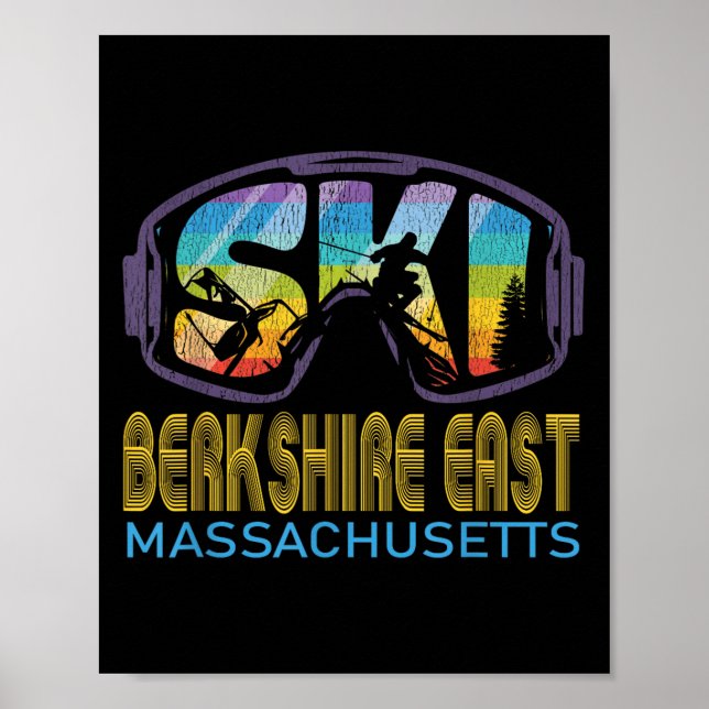 Affiche Ski Berkshire East Machusetts Ski Vacances (Devant)