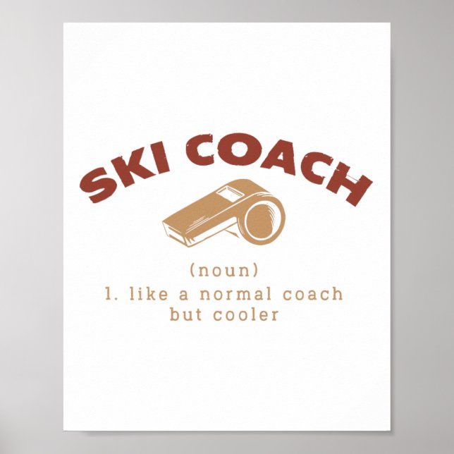 Affiche Ski Coach Définition Funny Ski Instructor Humour (Devant)