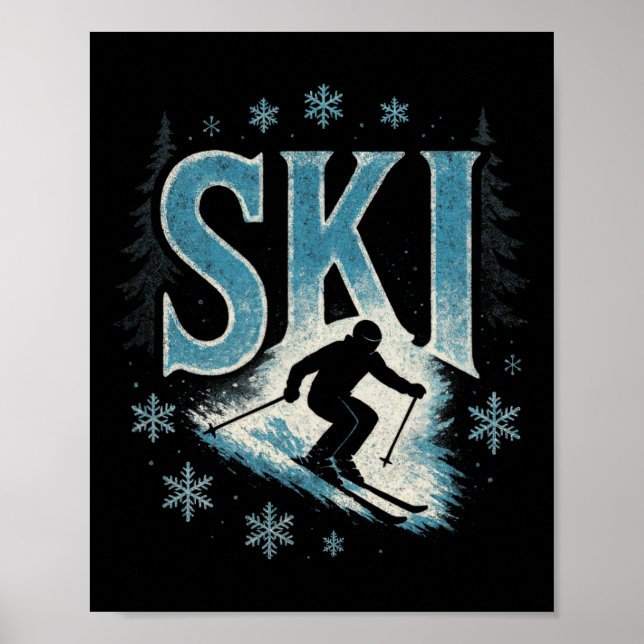 Affiche Ski - Course en descente alpine Freestyle  (Devant)