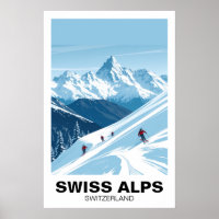 Ski dans les Alpes suisses, Suisse Art de voyage v
