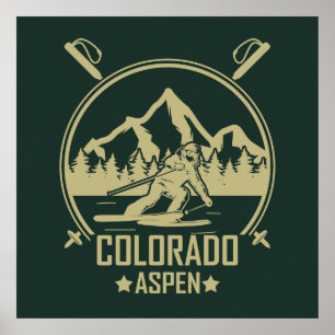 Affiche Ski d'Aspen Colorado