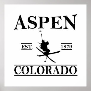 Affiche Ski d'Aspen Colorado