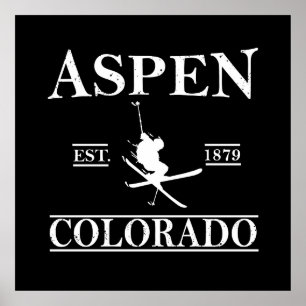 Affiche Ski d'Aspen Colorado